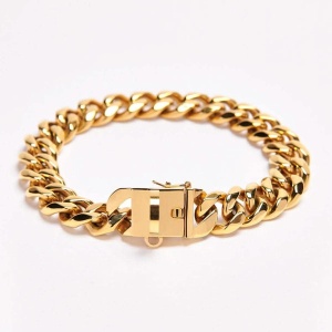Cuban Link Chain Dog Collar - Gold